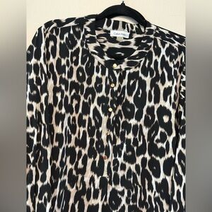 Calvin Klein Black and White Animal Print Top